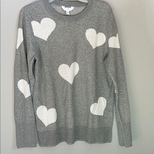 Grey and white heart sweater